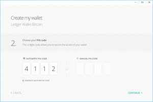 Ledger wallet PIN