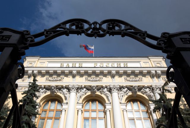Russia's Central Bank As Russian Stocks Retreat