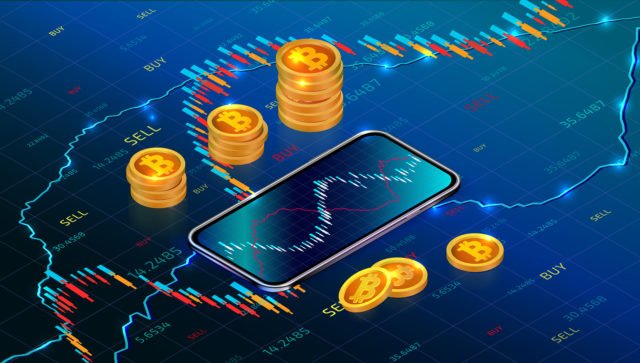 Cryptocurrency Stock Exchange Or Investment Concept With Mobile