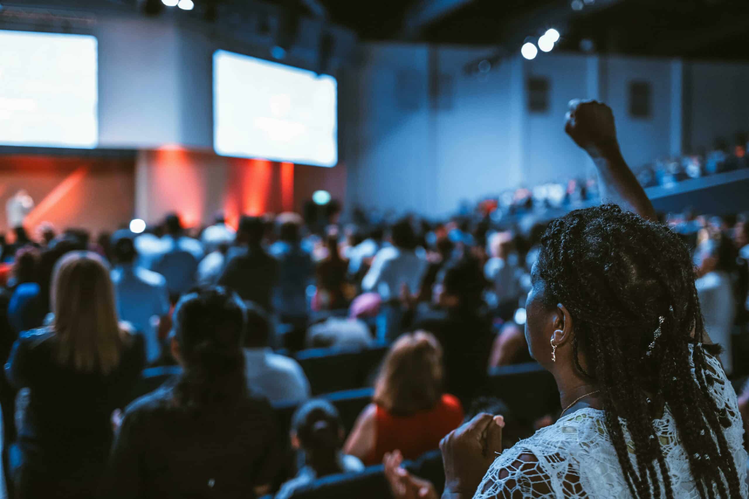 Crowd attending a conference event