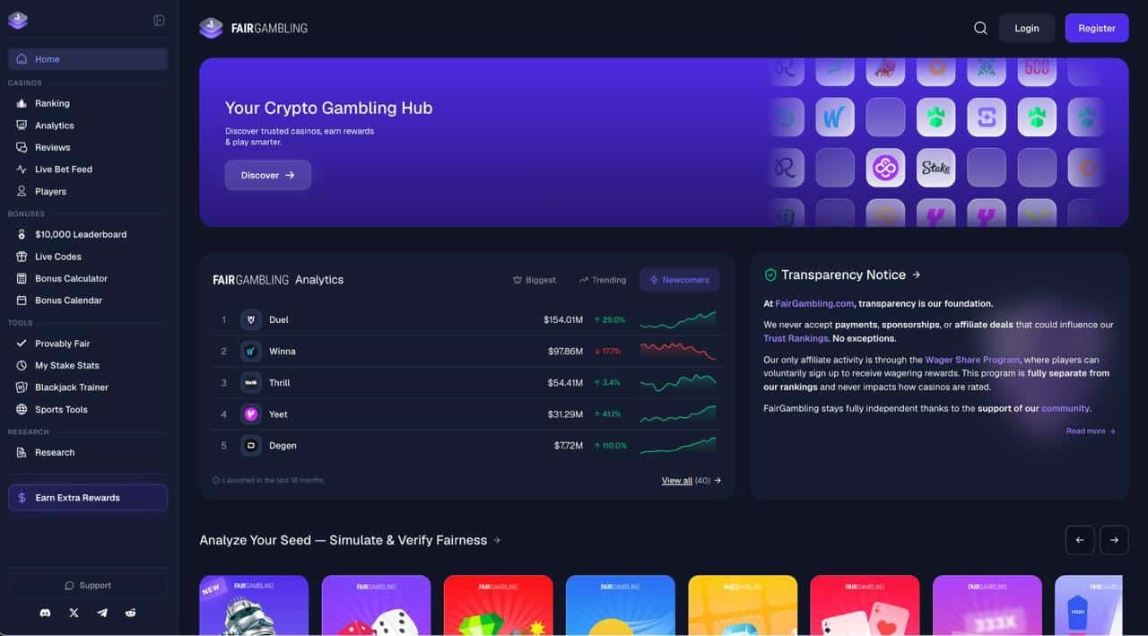 FairGambling Launches Crypto On line casino Overview and Analytics Platform With Provably Truthful Instruments and Additional Rewards