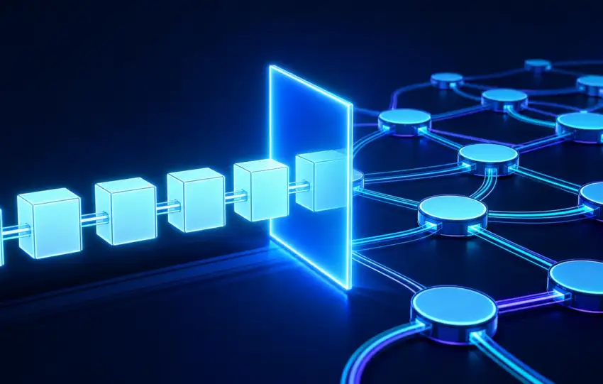 Editorial illustration of Cardano infrastructure after the Van Rossem hard fork